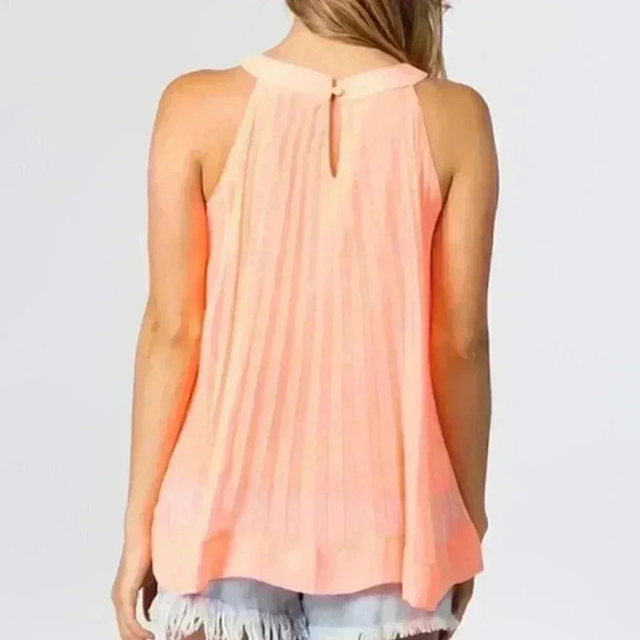 Coral Pleated Trapeze Top - Picture 3 of 4
